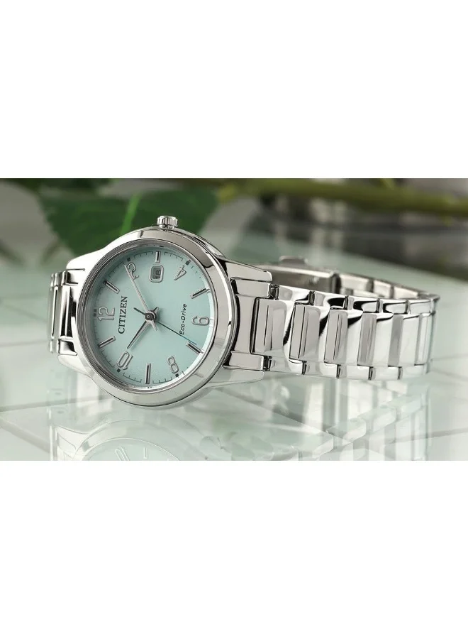 CITIZEN CITIZEN FE1241-71X Women's Analogue Quartz Watch with Stainless Steel Strap, Green, Bracelet
