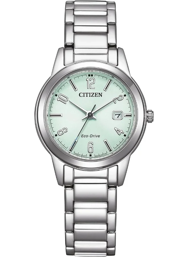 CITIZEN CITIZEN FE1241-71X Women's Analogue Quartz Watch with Stainless Steel Strap, Green, Bracelet