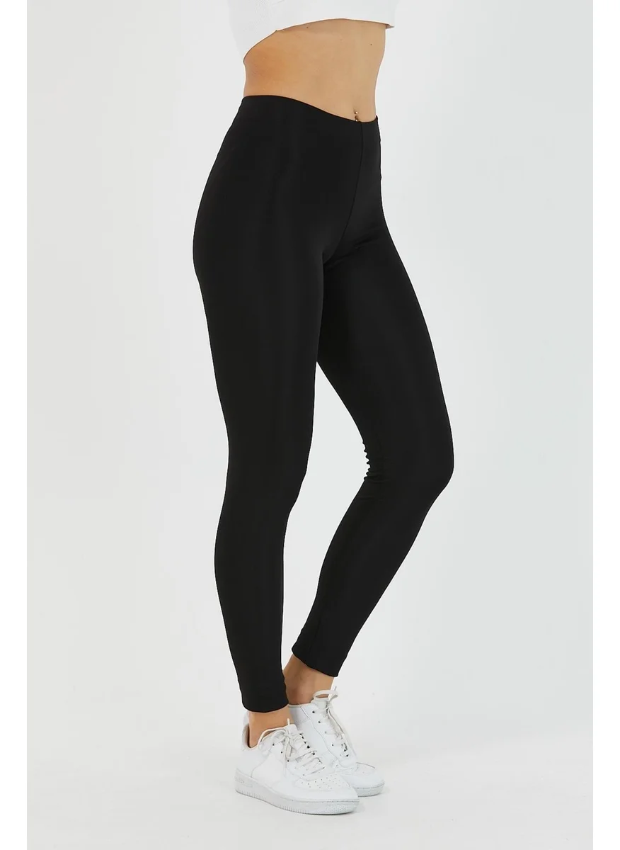 mmetalic Women's Black High Waist Leggings