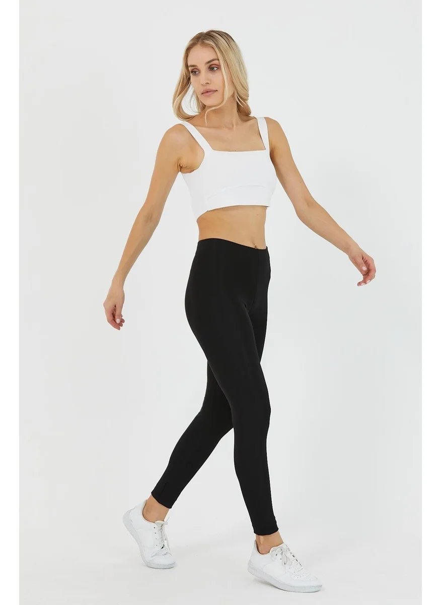 mmetalic Women's Black High Waist Leggings