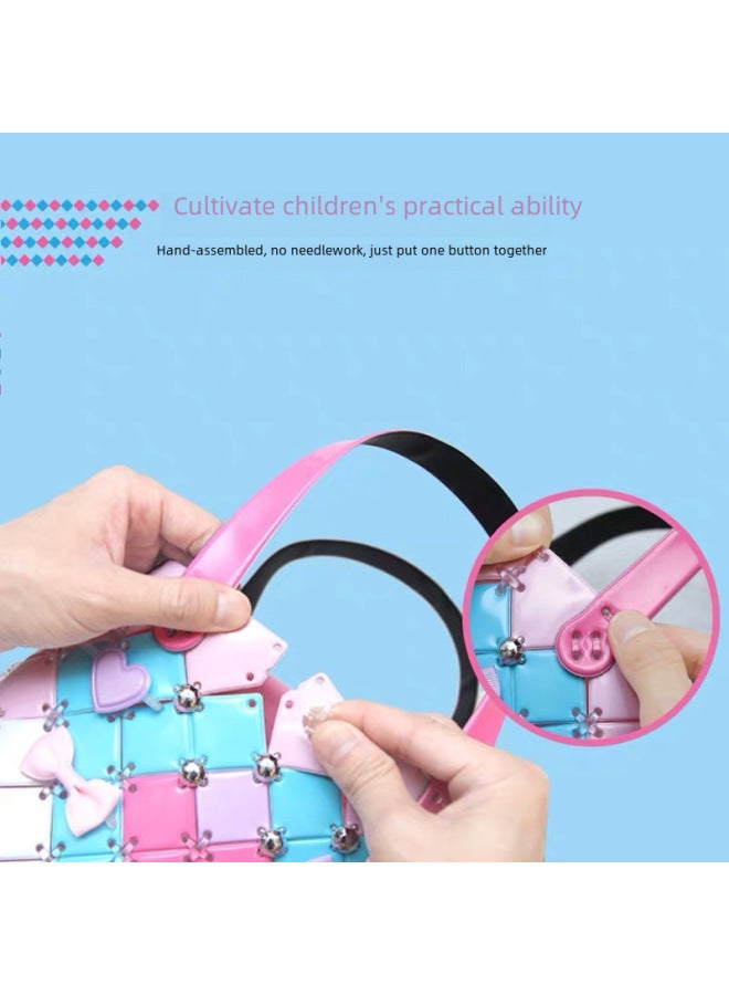Children's Detachable Woven Shoulder Bag Handmade Material Bag Diy Handmade Bag Girl Gift Toy-Color:[English Version] 9902(112 Pieces)  - Image 4