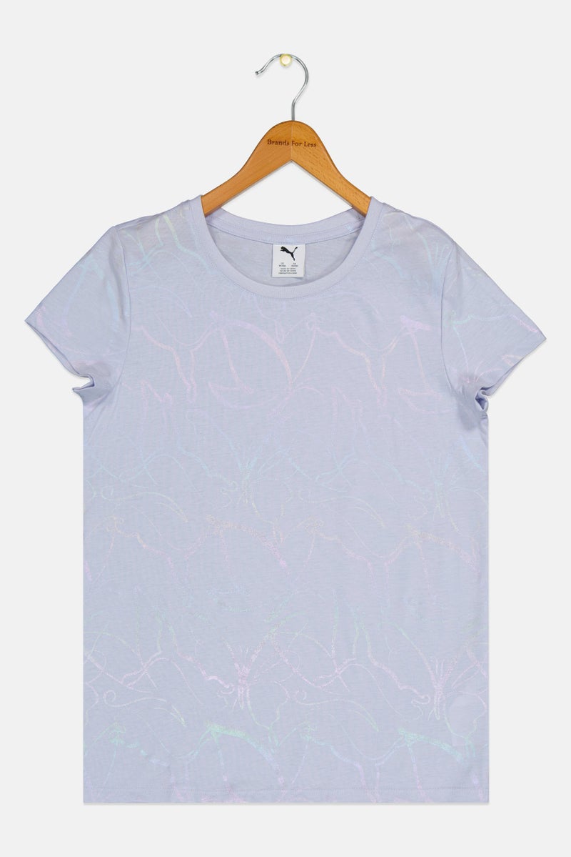 PUMA Kids Girl Sportswear Fit Short Sleeve Outdoor Top, Lavender - Image 2