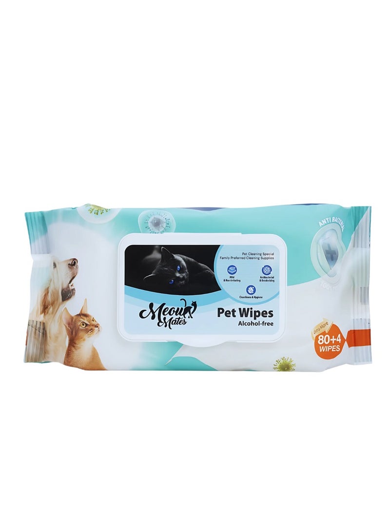 Meow Mates Pet Wipes (80+4pcs) - Unscented - Image 1