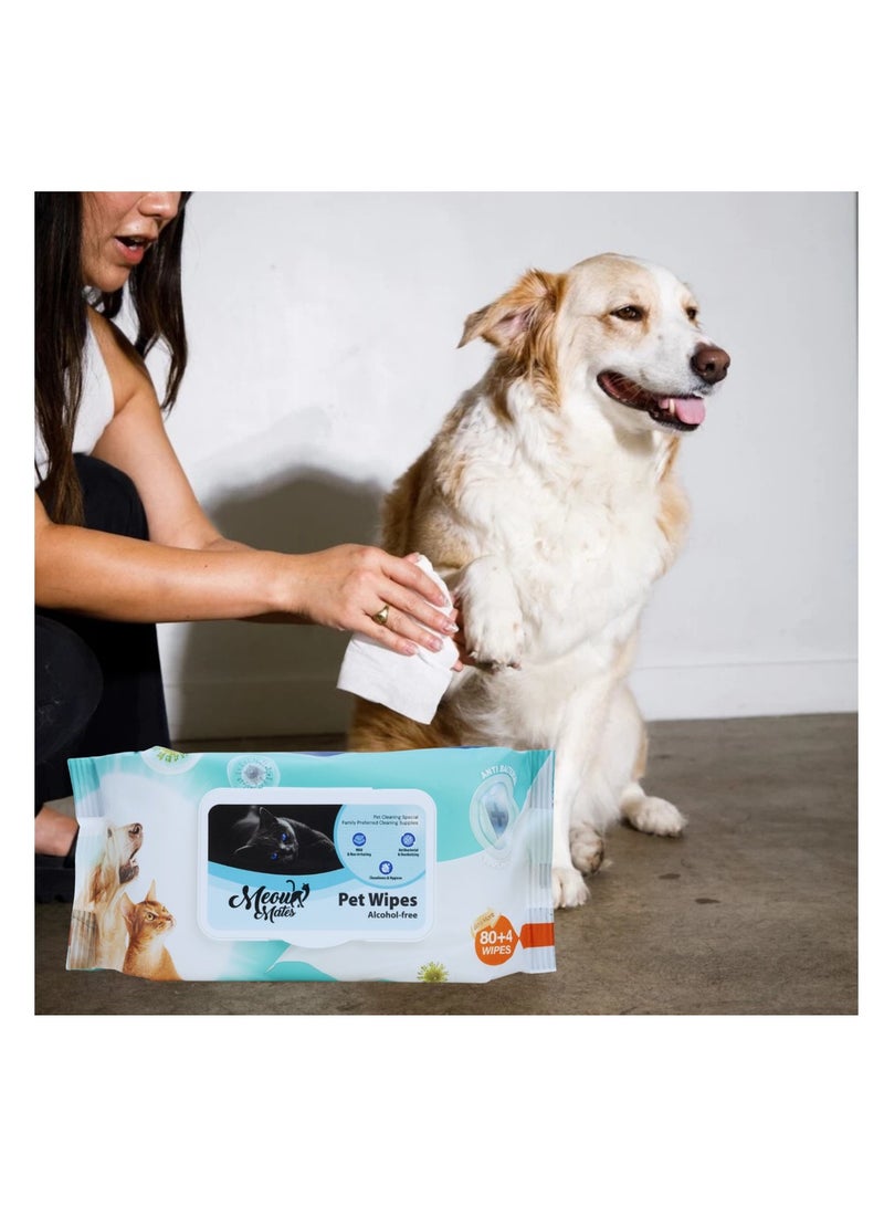 Meow Mates Pet Wipes (80+4pcs) - Unscented - Image 5