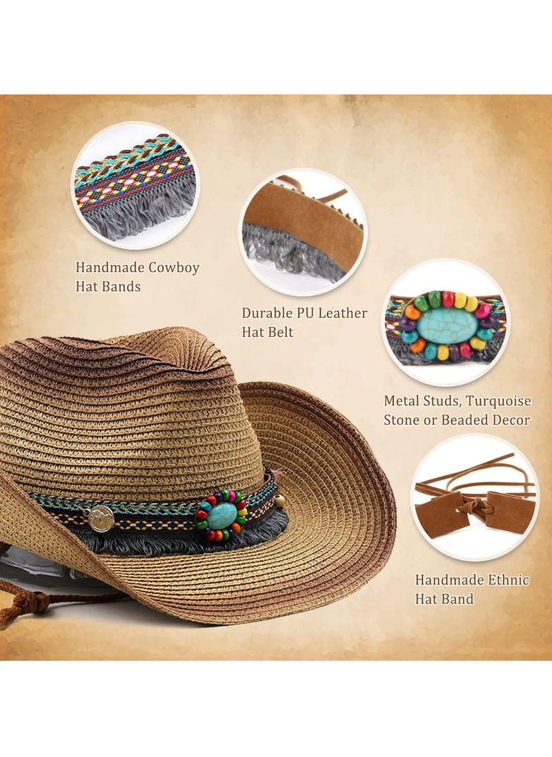 SYOSI - Adjustable Cowboy Hat Bands, Handmade, Soft PU Leather, Western Style, Universal Fit for Fedora, Cowboy, Straw Hats - Image 1