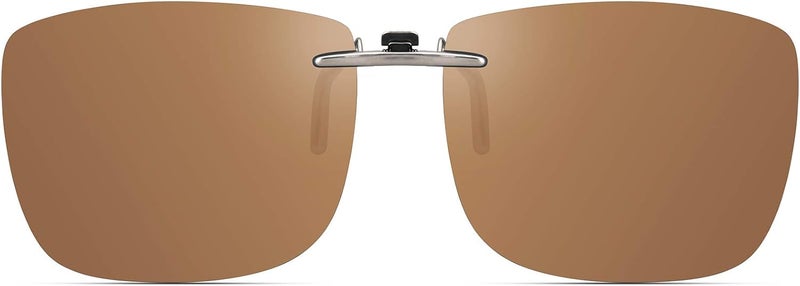 CAXMAN Polarized Clip On Sunglasses Over Prescription Glasses Men Women Compact Fit Non-Flip Up - Image 1