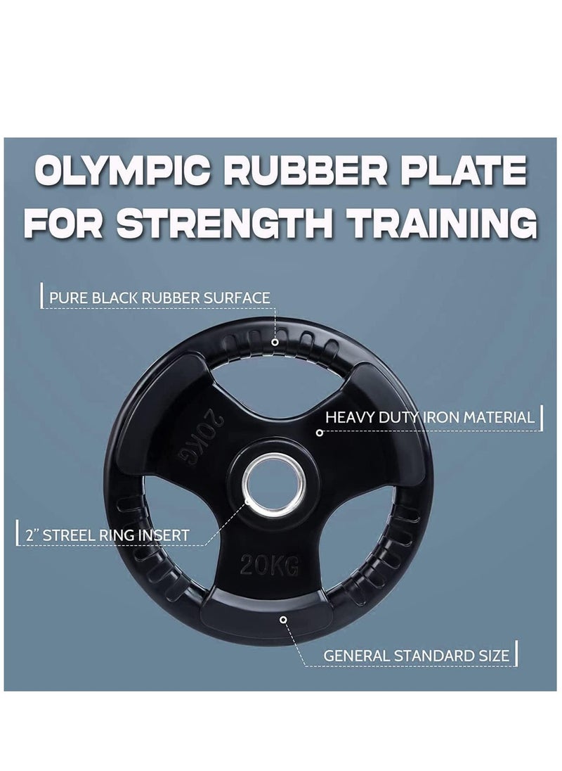 Sky Land Fitness Olympic Weight Plate With Rubber Finish| Barbell Weight Plate Disc For Lifting & Strength Training, 20kg  - Image 5