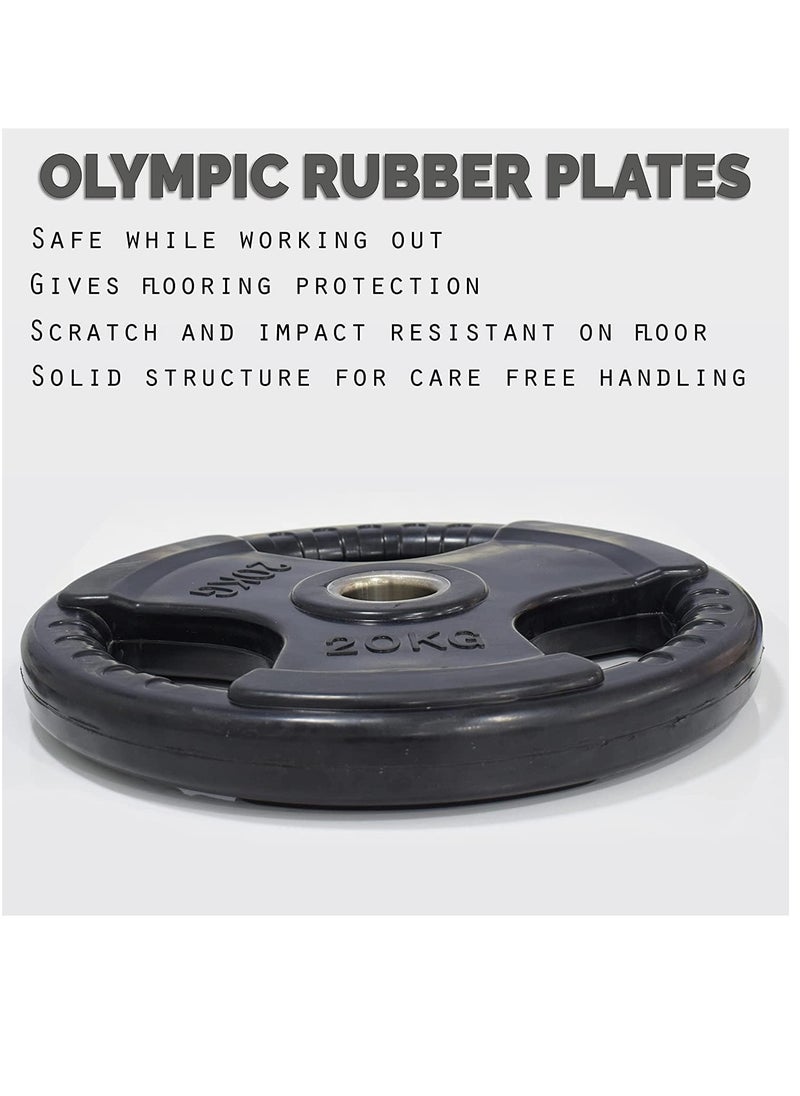 Sky Land Fitness Olympic Weight Plate With Rubber Finish| Barbell Weight Plate Disc For Lifting & Strength Training, 20kg  - Image 4
