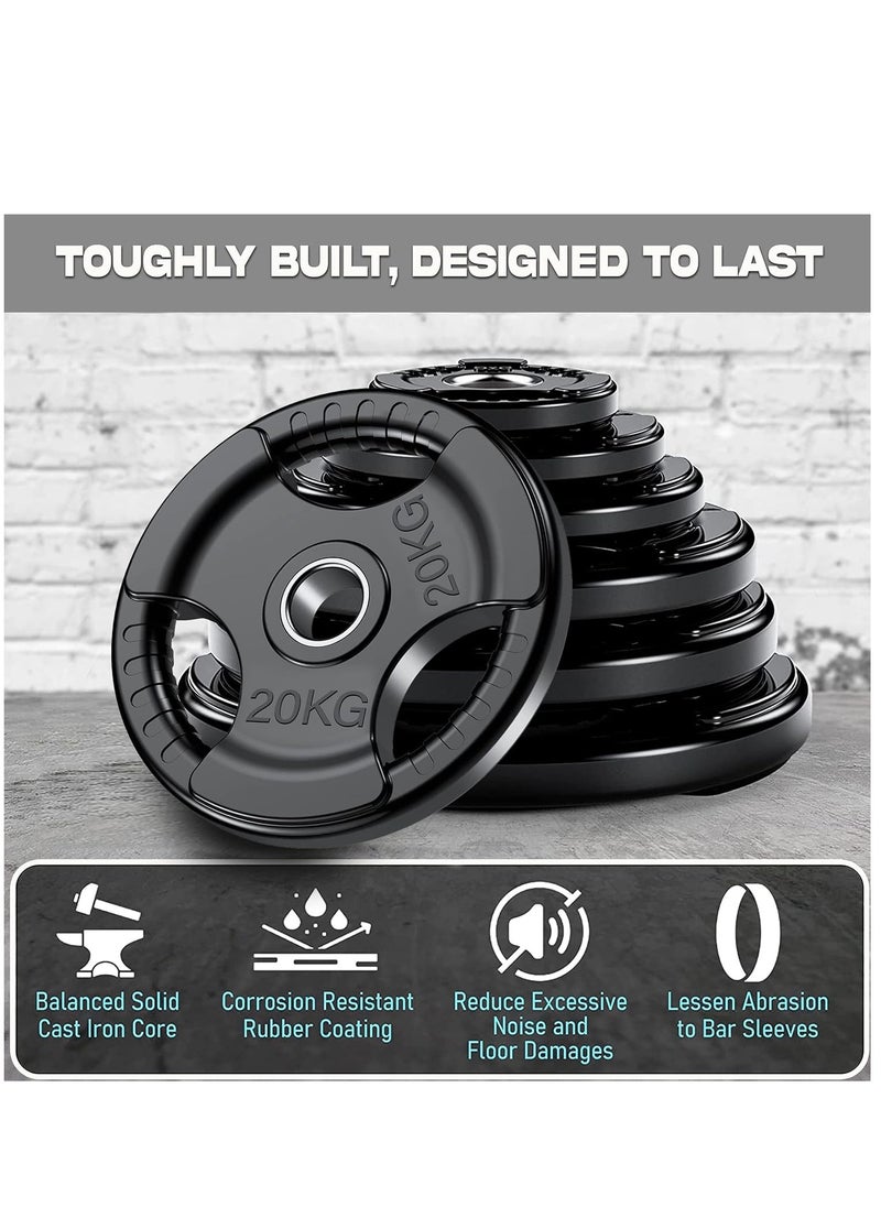 Sky Land Fitness Olympic Weight Plate With Rubber Finish| Barbell Weight Plate Disc For Lifting & Strength Training, 20kg  - Image 2