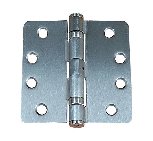 Hinge Outlet Square Ball Bearing Commercial Door Hinges, Heavy Duty Steel,Non-Removable Pin (4 Inch with 1/4 Inch Radius,Satin Nickel, 2 Pack) - Image 2