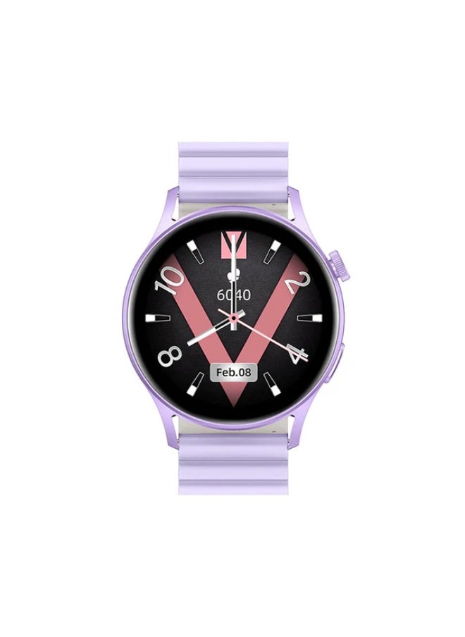 KIESLECT Lady Watch Lora Calling Smartwatch With 1.32" AMOLED Touch Screen/24H Heart Rate & SPO2 & Sleep Monitor/Female Menstrual Reminder/70-Sport Modes/Single Magnetic Straps(Purple)  - Image 3