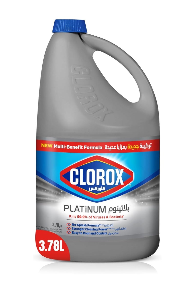 كلوركس بلاتينوم السائل المبيض 3.78 لتر، يقتل 99.9% من الفيروسات والبكتيريا، أكثر كثافة، تنظيف أقوى، تحكم أسهل - Image 1