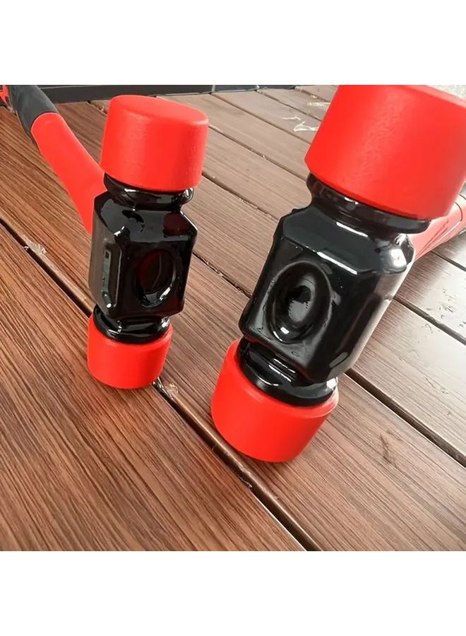Red Cast Iron Installation Hammer Soft Rubber Head No Rebound - Image 3