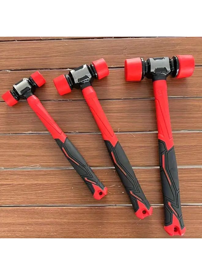 Red Cast Iron Installation Hammer Soft Rubber Head No Rebound - Image 1