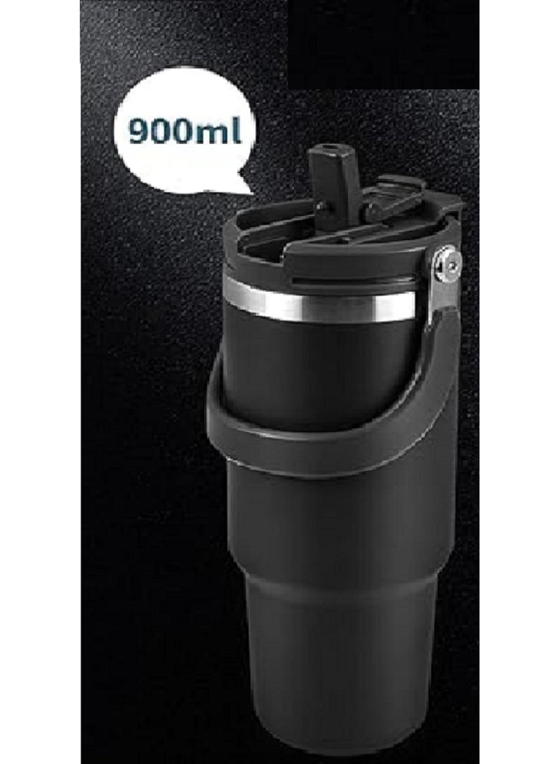 Portable Travel Mug with Built-in Handle, 900ml - 3 Ways to Drink - Image 2