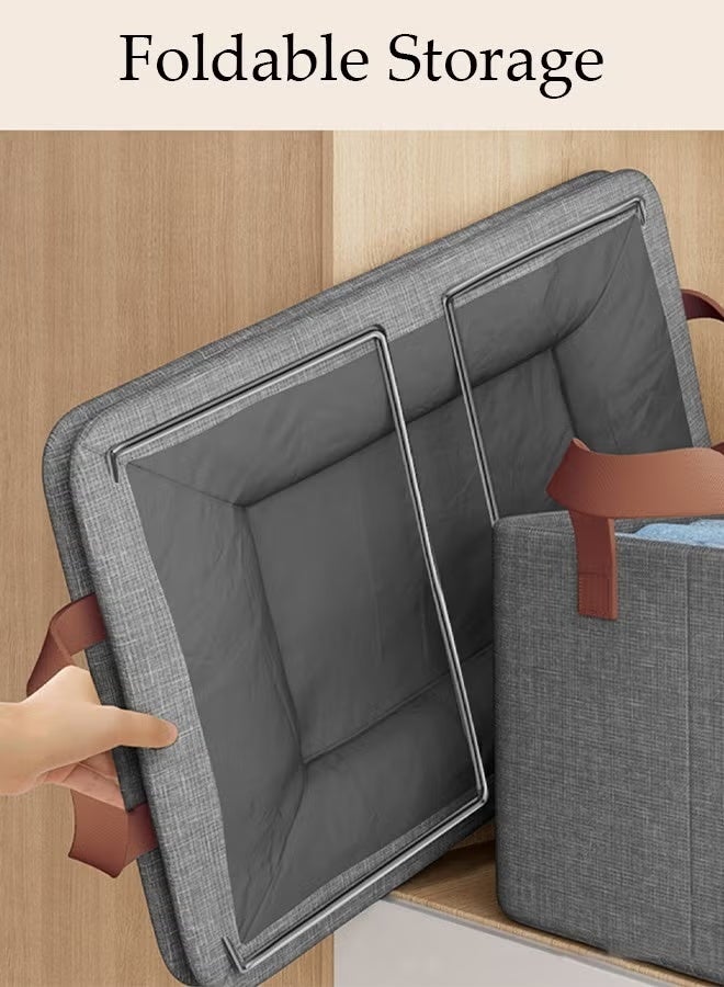 3pcs Wardrobe Clothes Organizer Foldable Closet Storage Organizer for Clothes Jeans Washable Closet Storage Boxes with Carrying Handles Cube Storage Bin for Home Bedroom Office - Image 3