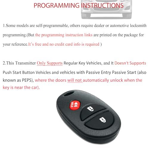 MechanMagic Key Fob Remote Replacement Fits for Toyota Tundra Tacoma Sienna Sequoia Highlander 2007 2008 2009 2010 2011 2012 2013 GQ43VT20T Keyless Entry Remote Control 89742-AE010 AE011 3Button - Image 2
