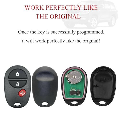 MechanMagic Key Fob Remote Replacement Fits for Toyota Tundra Tacoma Sienna Sequoia Highlander 2007 2008 2009 2010 2011 2012 2013 GQ43VT20T Keyless Entry Remote Control 89742-AE010 AE011 3Button - Image 5