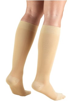 Truform Truform 20-30 mmHg Compression Stockings for Men and Women, Knee High Length, Closed Toe, Beige, Large  - Image 3