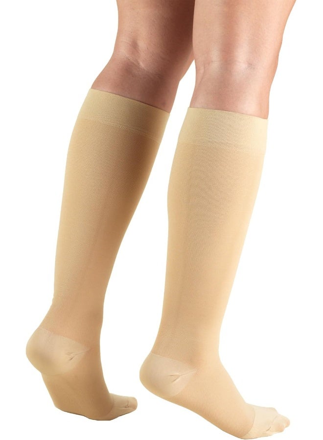 Truform Truform 20-30 mmHg Compression Stockings for Men and Women, Knee High Length, Closed Toe, Beige, Large - Image 3