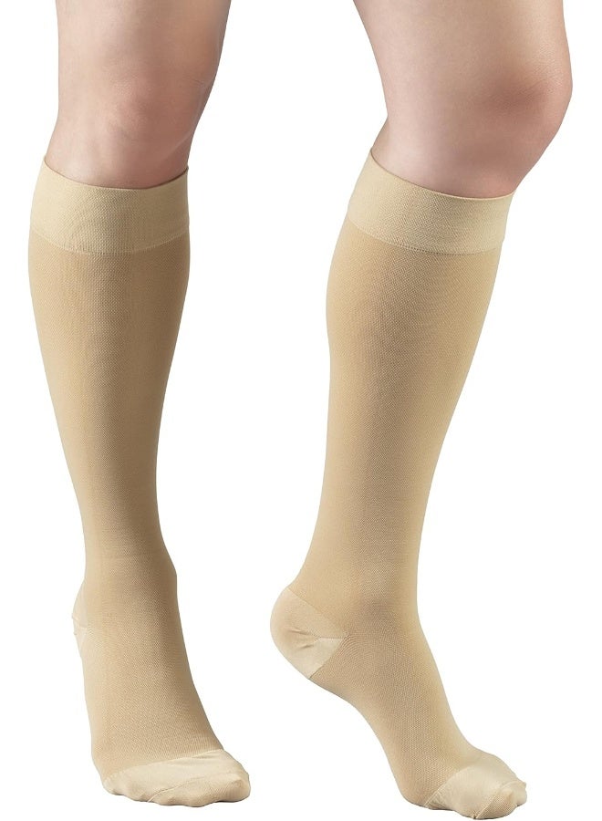 Truform Truform 20-30 mmHg Compression Stockings for Men and Women, Knee High Length, Closed Toe, Beige, Large - Image 4