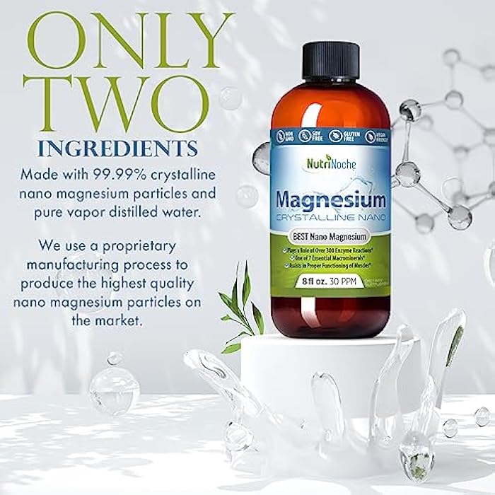 NutriNoche Liquid Magnesium by NutriNoche– 99.99% Ultra Pure Crystalline Nano Drops for Maximum Absorption & Bioavailability - Magnesium Glycinate Liquid Alternative - Supports Sleep Calm Energy Muscles Nerves - Image 3