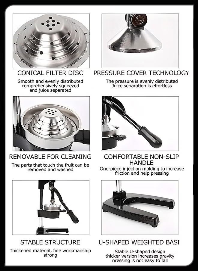 Professional Heavy-Duty Manual Metal Citrus Juicer – Lemon, Lime & Orange Press Extractor - Image 2