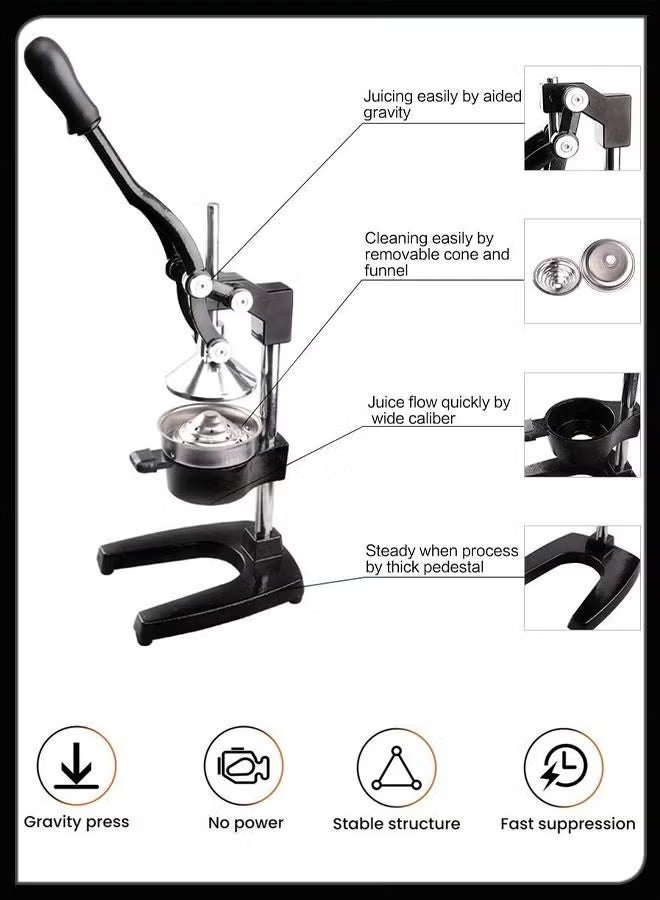 Professional Heavy-Duty Manual Metal Citrus Juicer – Lemon, Lime & Orange Press Extractor - Image 3