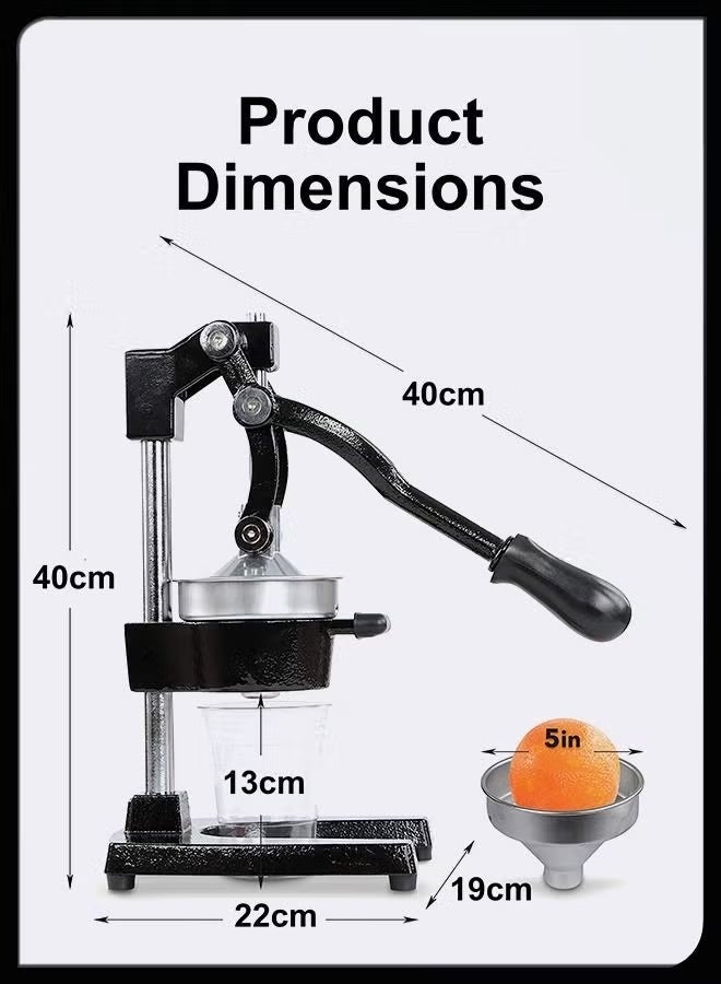عصّارة فواكه يدوية معدنية قوية – لعصر الليمون والبرتقال والحمضيات - Image 5