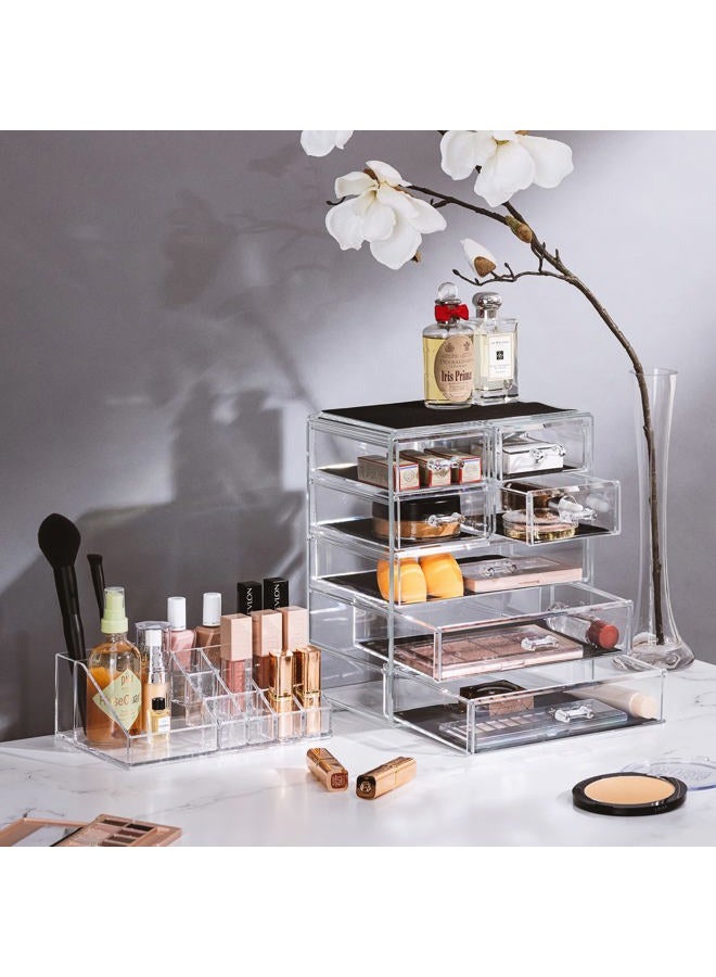 Sorbus Acrylic Cosmetics Makeup and Jewelry Storage Case Display Set (Set Style 1) - Image 3