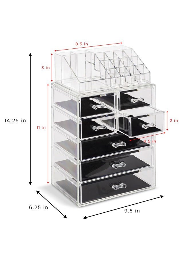 Sorbus Acrylic Cosmetics Makeup and Jewelry Storage Case Display Set (Set Style 1) - Image 5