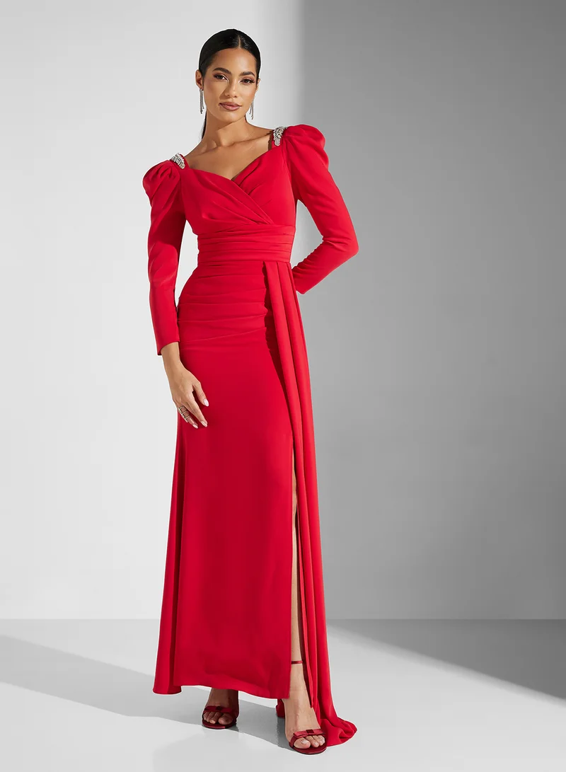Akadia Fashion Long Sleeve Gown Dress