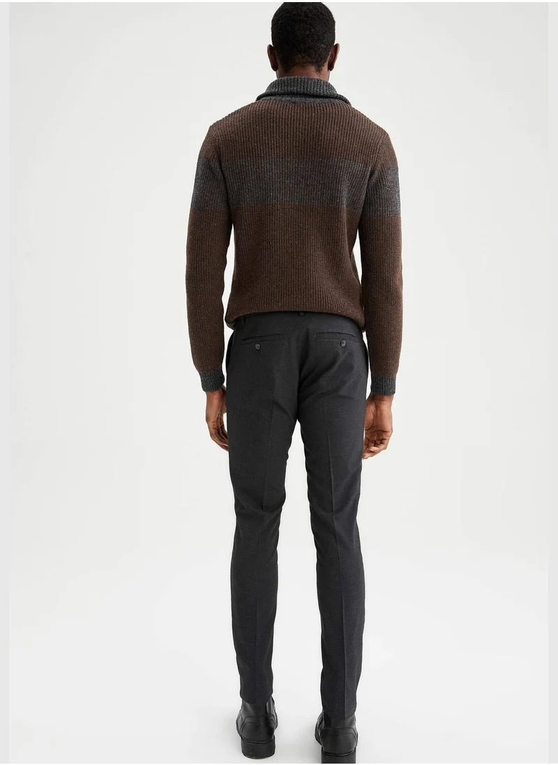 DeFacto Regular Hem Tailored Fit Woven Bottom Trousers