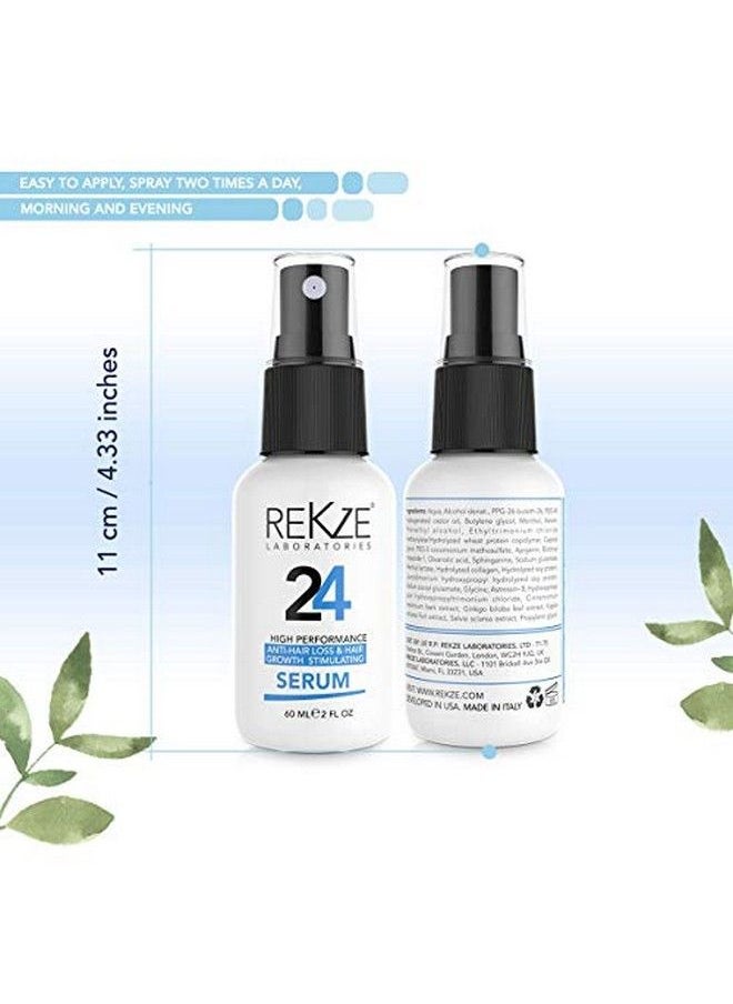 rekze - 24 Serum Treatment Clinically Proven Best Unique Regrowth Formula With 24 Premium Ingredients For Hair Thickening Antihair Loss & Thinning Hair Dht Blocker For Pattern Baldness/Alopecia - Image 1