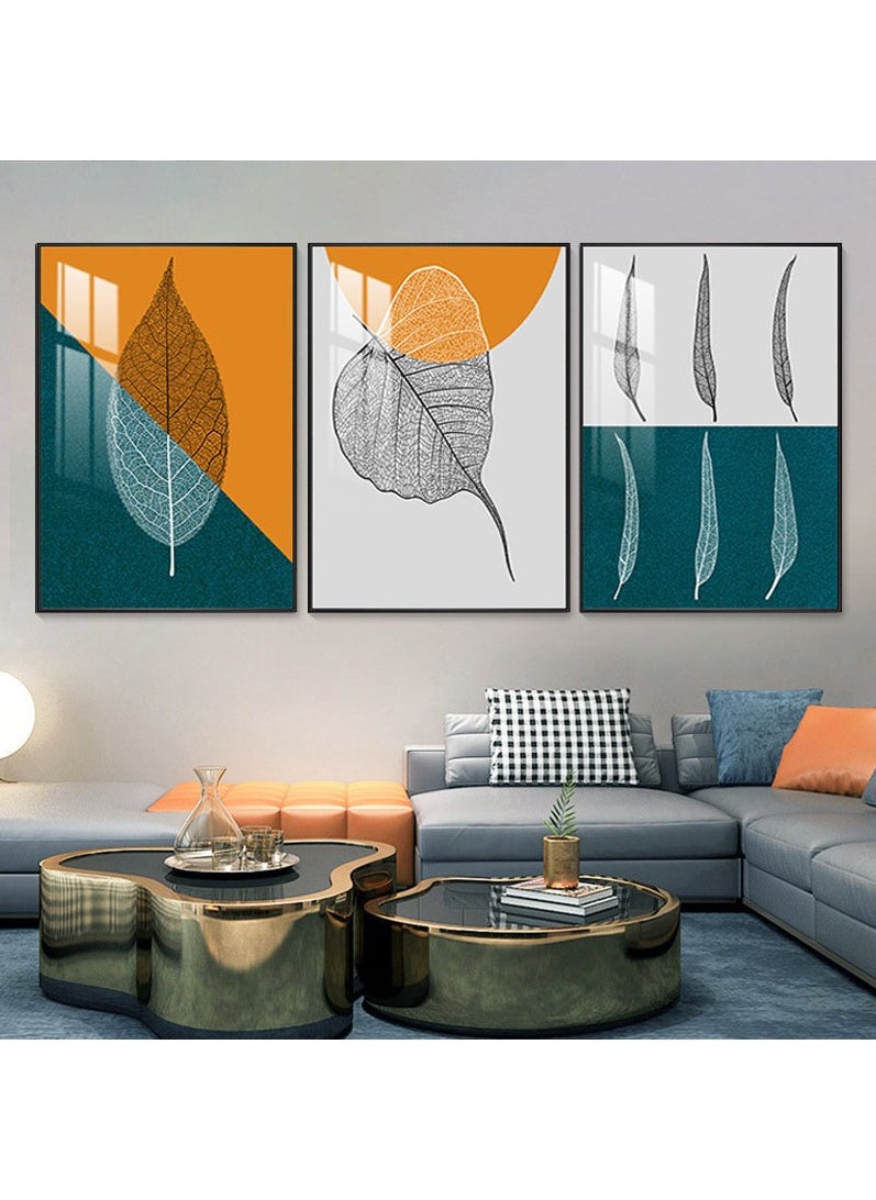 FASHION HOME 3PCS Wall Art Bright Style Minimalist Decor Modern Abstract Canvas Prints Poster Picture Framed Paintings Decorations  - Image 1