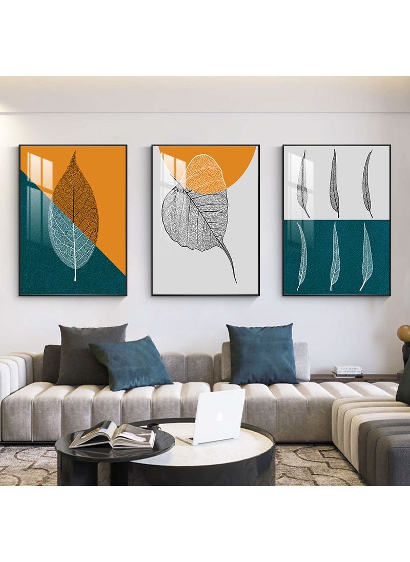 FASHION HOME 3PCS Wall Art Bright Style Minimalist Decor Modern Abstract Canvas Prints Poster Picture Framed Paintings Decorations  - Image 2