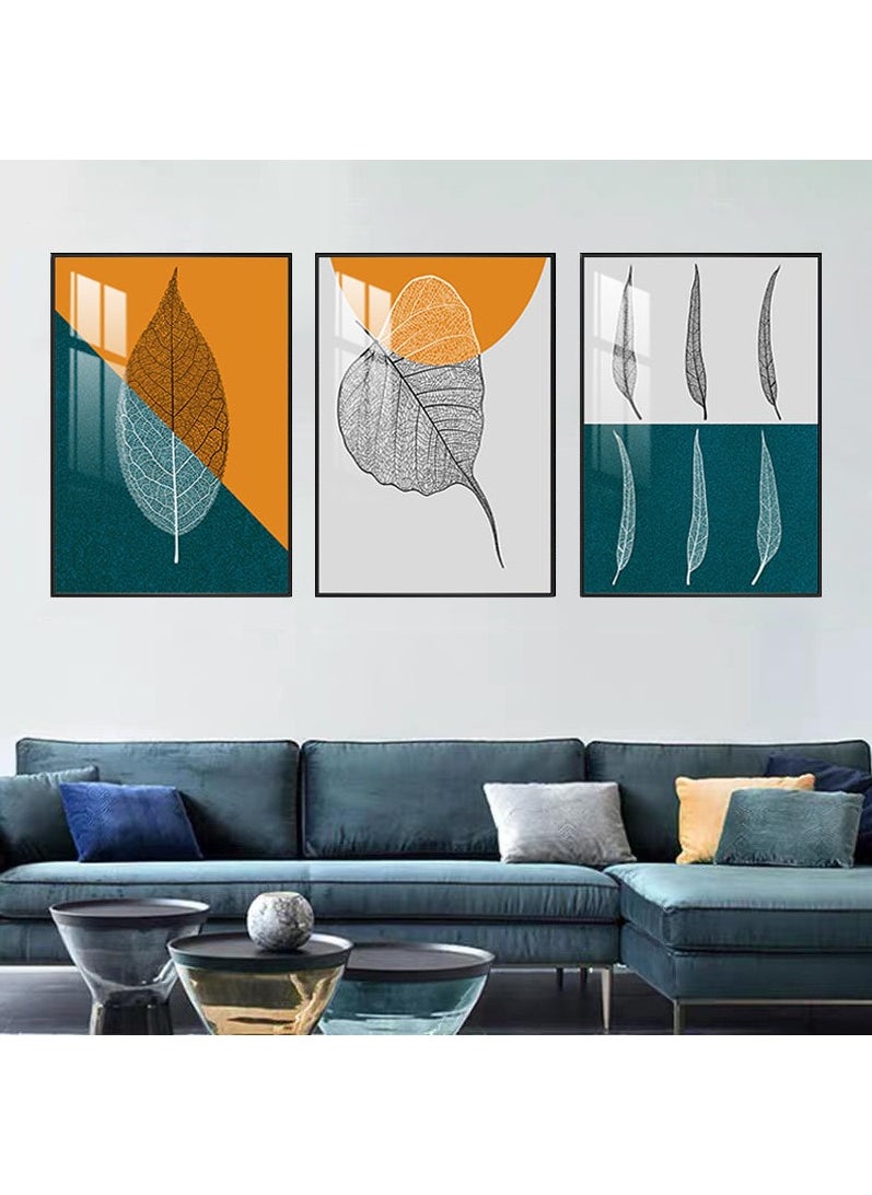 FASHION HOME 3PCS Wall Art Bright Style Minimalist Decor Modern Abstract Canvas Prints Poster Picture Framed Paintings Decorations  - Image 3