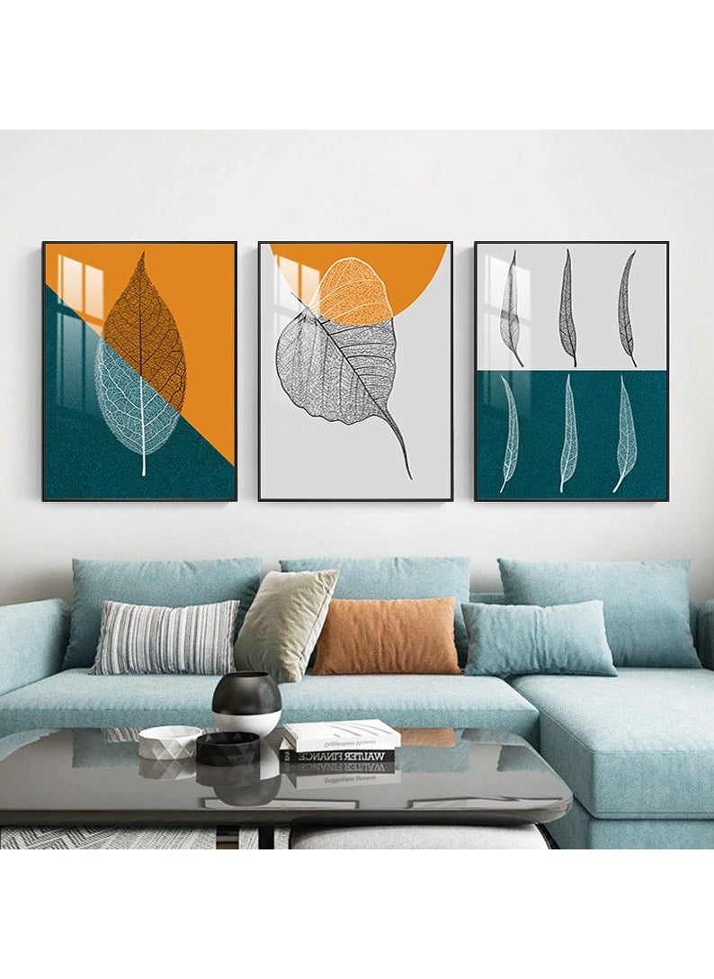 FASHION HOME 3PCS Wall Art Bright Style Minimalist Decor Modern Abstract Canvas Prints Poster Picture Framed Paintings Decorations  - Image 4