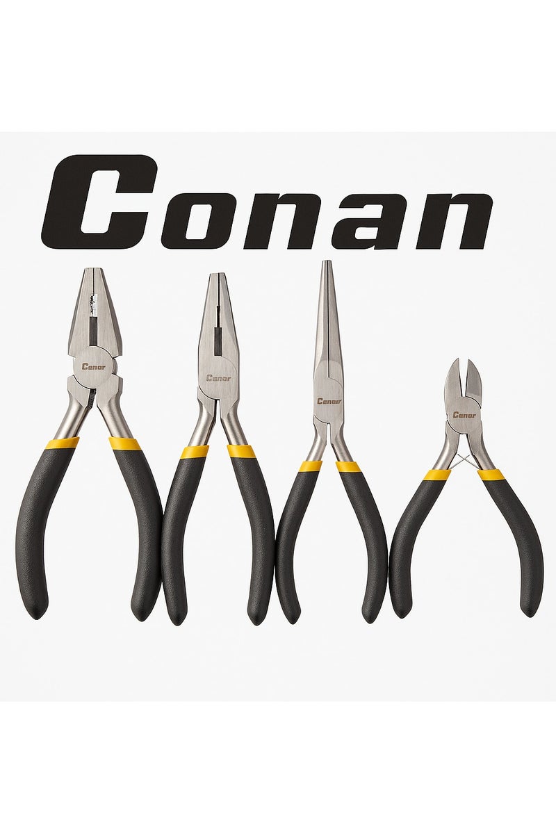 Conan 4 Pieces – Conan Mini Combination & Needle Nose Pliers Set CRV 4.5 Inch - Image 2
