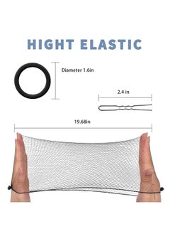TsMADDTs Invisible Elastic Edge Mesh Hair Nets, U-Shaped Pins, and Elastic Bands Set for Buns - 30 Hair Nets, 30 2.4-inch Hair Pins, 5 Black Elastic Bands  - Image 2