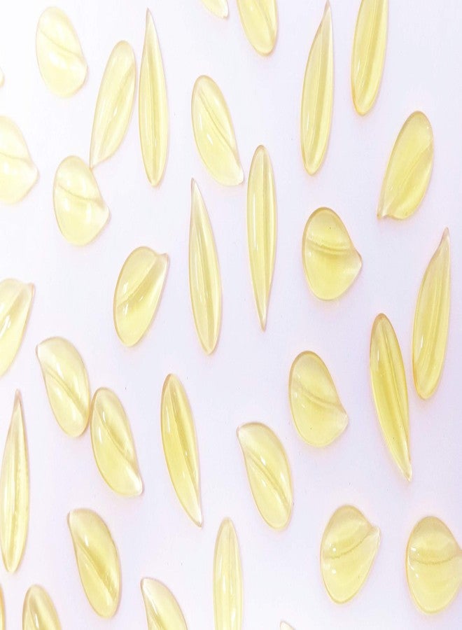 Excel Impex Full Flat Bottom Gopi Shaped Glass Crystals, Glass Pebbles Glass Gems for Decoration, Making Crafts or Aquarium Decor(22 mm x 10mm x 4mm Size)- Set of 50 | Color Yellow - Image 3