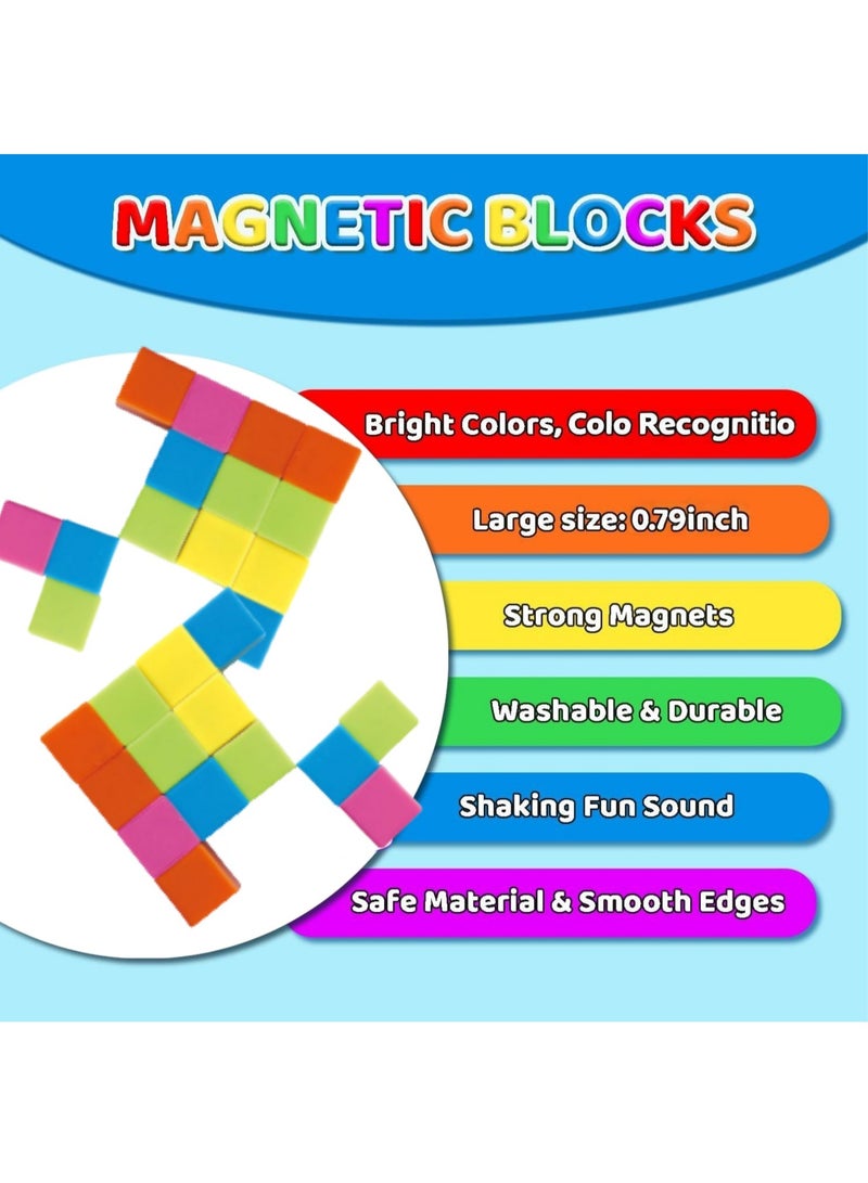 Beauenty 20pcs Magnetic Blocks for Toddler Toys, Large Magnetic Cubes Building Blocks Classroom Must Haves, Preschool Montessori Sensory Magnet Toys for 3 4 5 6 Year Old Boys and Girls - Image 4