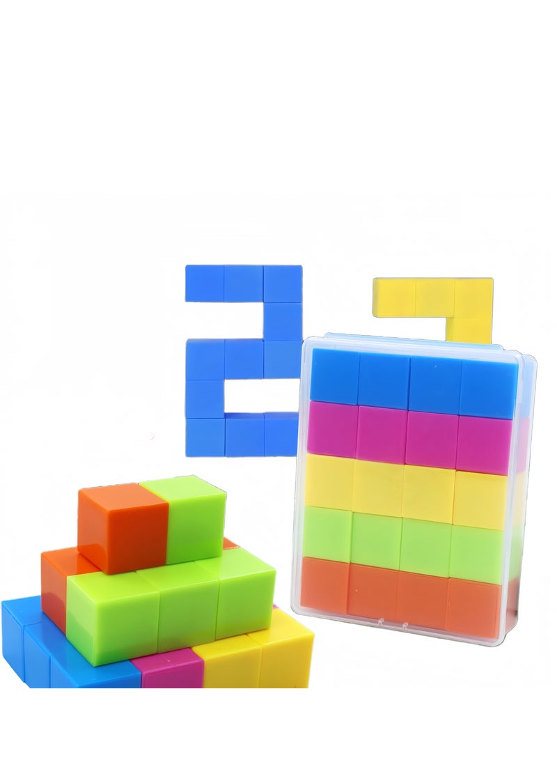 Beauenty 20pcs Magnetic Blocks for Toddler Toys, Large Magnetic Cubes Building Blocks Classroom Must Haves, Preschool Montessori Sensory Magnet Toys for 3 4 5 6 Year Old Boys and Girls - Image 2