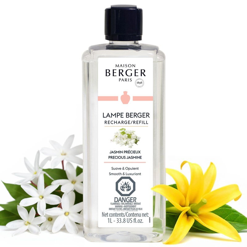 MAISON BERGER  Precious Jasmine  Lampe Berger Fragrance Refill for Home Fragrance Oil Diffuser  Air Freshener  338 Fluid Ounces  1 Liter