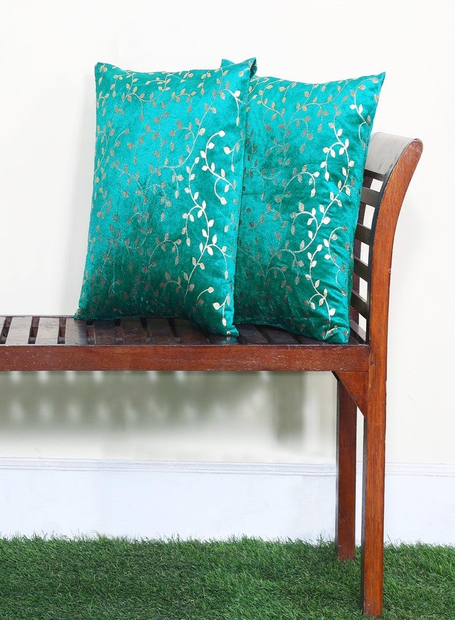 RD TREND Velvet Cushion Covers, 60 x 60 cm/24 x 24 inches,Pack of 2,250 TC, Back Zipper (Sea Green) - Image 1