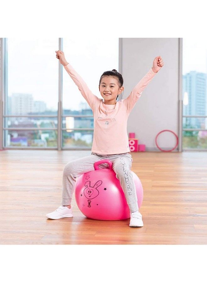 Abhsant Sit And Bounce Rubber Hop Ball For Kids With Random Handle Designs (Multicolor) Size 65 Cm - Image 1