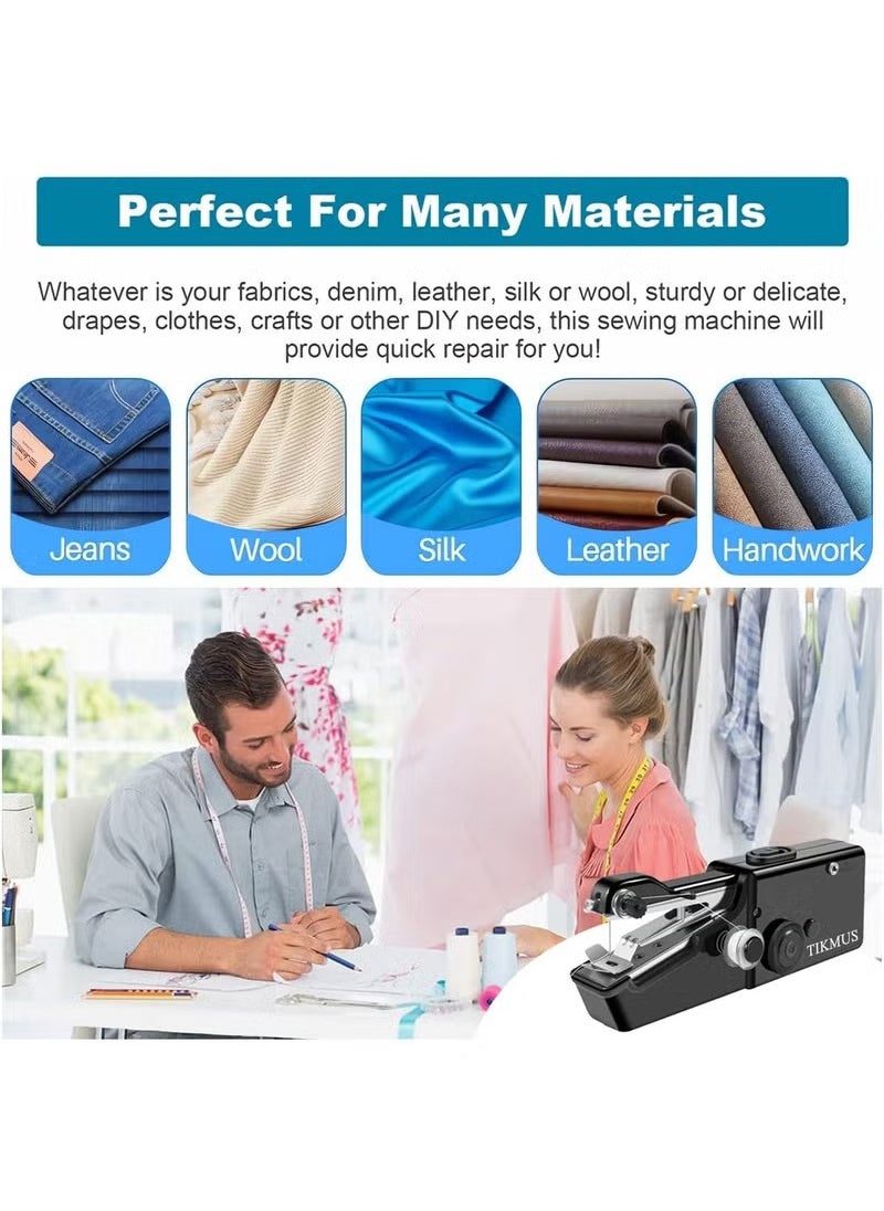 Arabest - Handheld Sewing Machine, Mini Sewing Machine Handheld for Adults Quick Stitching, Portable Sewing Machine with Sewing Kits for Clothes, Jeans, DIY, Home, Travel (White) - Image 1