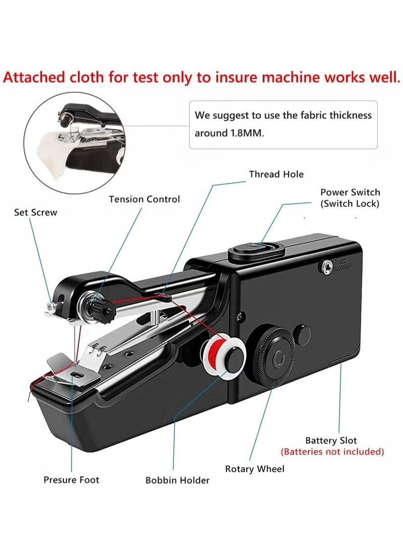 Arabest - Handheld Sewing Machine, Mini Sewing Machine Handheld for Adults Quick Stitching, Portable Sewing Machine with Sewing Kits for Clothes, Jeans, DIY, Home, Travel (White) - Image 1