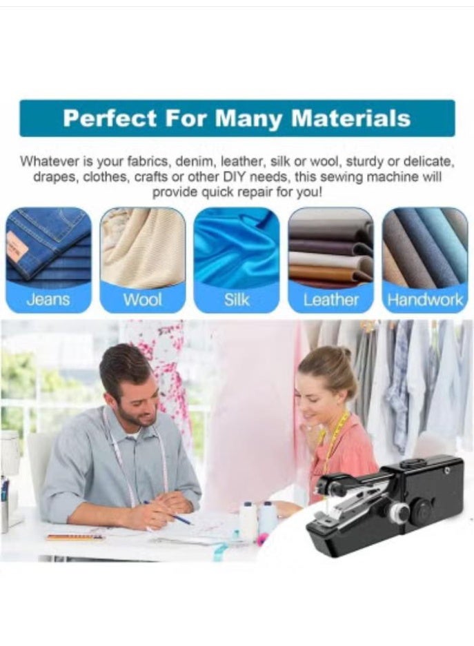 Arabest Handheld Sewing Machine, Mini Sewing Machine Handheld for Adults Quick Stitching, Portable Sewing Machine with Sewing Kits for Clothes, Jeans, DIY, Home, Travel (Black) - Image 4