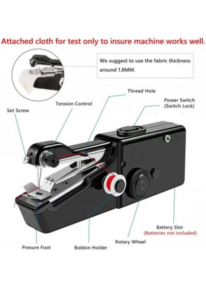 Arabest Handheld Sewing Machine, Mini Sewing Machine Handheld for Adults Quick Stitching, Portable Sewing Machine with Sewing Kits for Clothes, Jeans, DIY, Home, Travel (Black) - Image 5